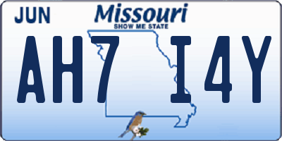 MO license plate AH7I4Y