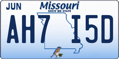 MO license plate AH7I5D