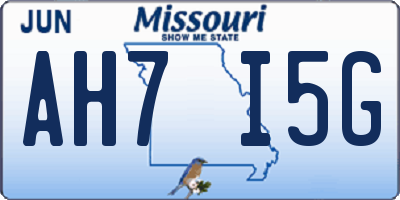 MO license plate AH7I5G