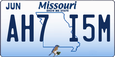 MO license plate AH7I5M