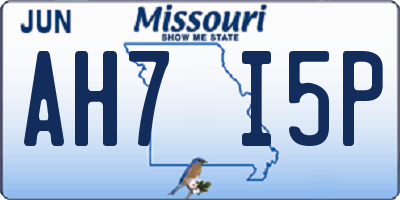 MO license plate AH7I5P