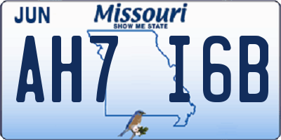 MO license plate AH7I6B