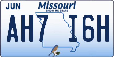 MO license plate AH7I6H