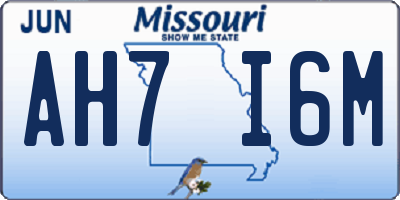 MO license plate AH7I6M