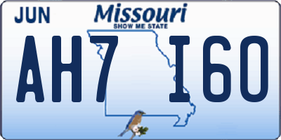 MO license plate AH7I6O