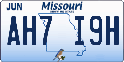 MO license plate AH7I9H