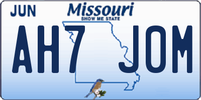 MO license plate AH7J0M