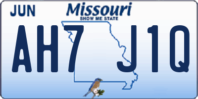 MO license plate AH7J1Q