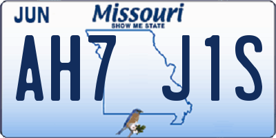 MO license plate AH7J1S