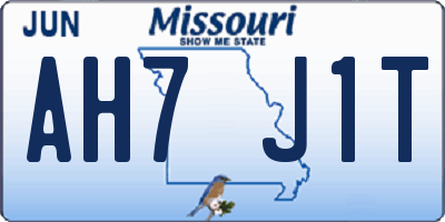 MO license plate AH7J1T