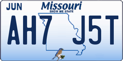 MO license plate AH7J5T