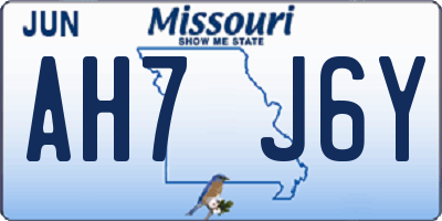 MO license plate AH7J6Y