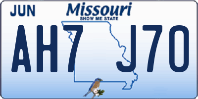 MO license plate AH7J7O