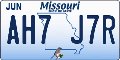 MO license plate AH7J7R