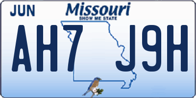 MO license plate AH7J9H