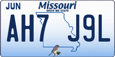 MO license plate AH7J9L