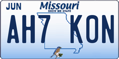 MO license plate AH7K0N