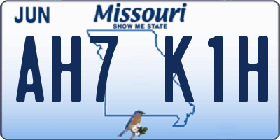 MO license plate AH7K1H