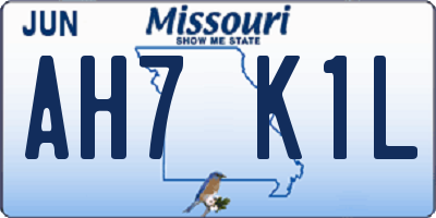 MO license plate AH7K1L