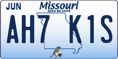 MO license plate AH7K1S