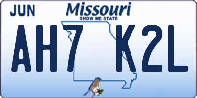 MO license plate AH7K2L