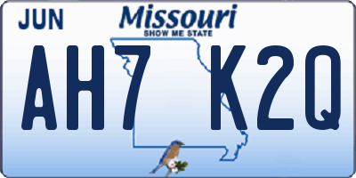 MO license plate AH7K2Q