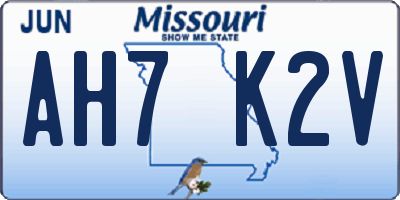 MO license plate AH7K2V