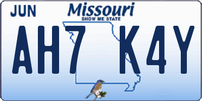 MO license plate AH7K4Y