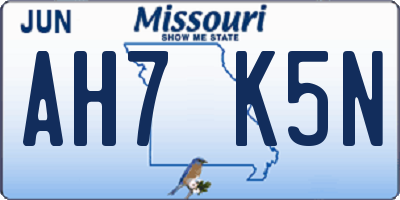 MO license plate AH7K5N