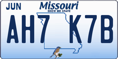 MO license plate AH7K7B