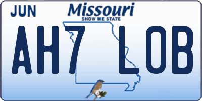 MO license plate AH7L0B
