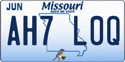 MO license plate AH7L0Q