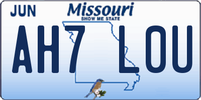 MO license plate AH7L0U