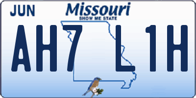 MO license plate AH7L1H