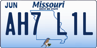 MO license plate AH7L1L
