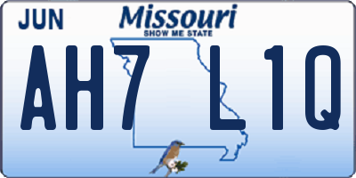 MO license plate AH7L1Q