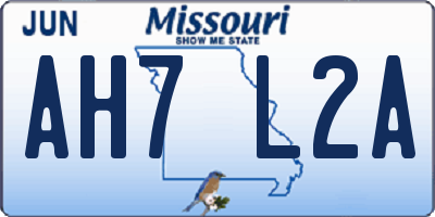 MO license plate AH7L2A