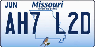 MO license plate AH7L2D