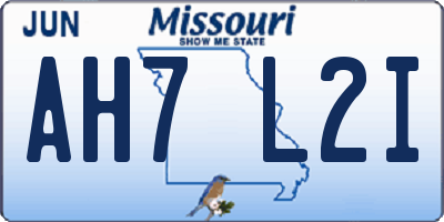 MO license plate AH7L2I