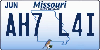 MO license plate AH7L4I