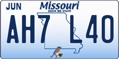 MO license plate AH7L4O