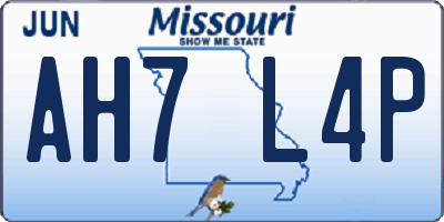 MO license plate AH7L4P