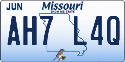 MO license plate AH7L4Q