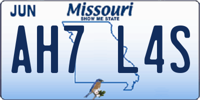 MO license plate AH7L4S