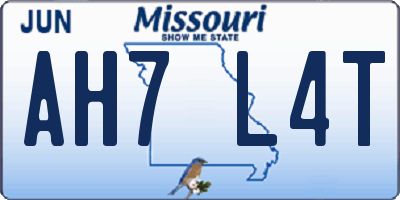 MO license plate AH7L4T