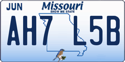 MO license plate AH7L5B