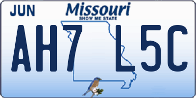 MO license plate AH7L5C