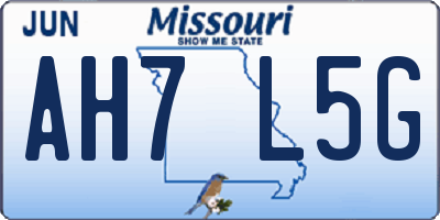 MO license plate AH7L5G