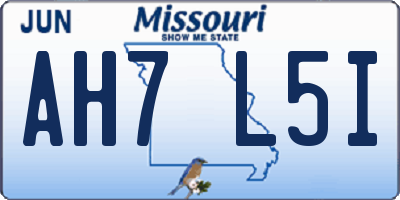 MO license plate AH7L5I
