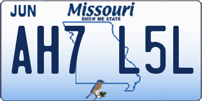 MO license plate AH7L5L
